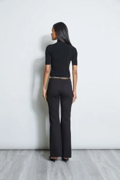 Illusion Neck Sweater 11 Illusion Neck Sweater -Elie Tahari Sales 2023 ETR34138 NOIR 3back 2943