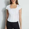Elie Tahari Stretch Poplin Corset Shirt 1 Elie Tahari Stretch Poplin Corset Shirt -Elie Tahari Sales 2023 EU8M020U BLACK E3017503 WHITE 2FRONT 620 WR