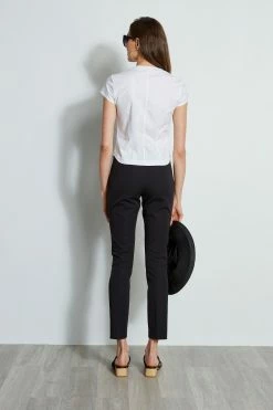 Elie Tahari Stretch Poplin Corset Shirt -Elie Tahari Sales 2023 EU8M020U BLACK E3017503 WHITE 3back 1490 WR