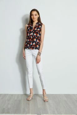 Elie Tahari Rosemallo Floral Contour Shirt -Elie Tahari Sales 2023 EU8M020U WHITE E502M503 MULTI 1Hero 1589