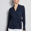 Elie Tahari Long Sleeve Silk Wrap Shirt