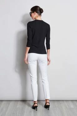 Elie Tahari Ring Detail Knit -Elie Tahari Sales 2023 EU8M020U White E256X513 Black 3BACK 2794