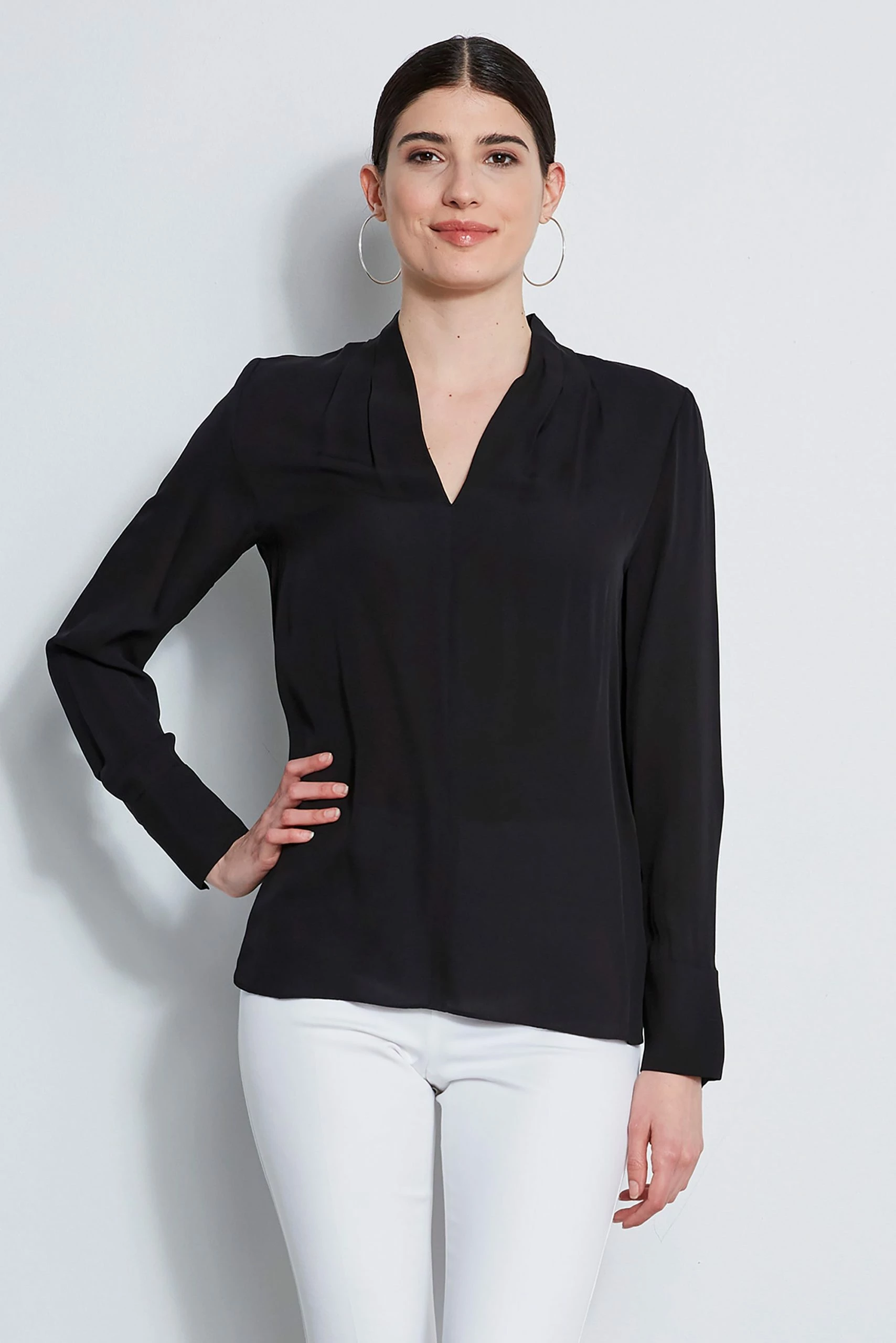 Elie Tahari Long Sleeve Silk Contour Shirt 3 Elie Tahari Long Sleeve Silk Contour Shirt