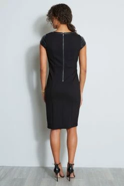 Elie Tahari Knit Vegan Dress -Elie Tahari Sales 2023 KNITVEGANDRESS E802W602 BLACK 3back 1576