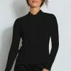 Long Sleeve Twist Neck Knit -Elie Tahari Sales 2023 LONGSLEEVETWISTKNIT ETR14103 BLACK C1HERO 2414