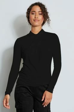 Long Sleeve Twist Neck Knit