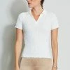 Elie Tahari Rib Cotton Polo Sweater -Elie Tahari Sales 2023 RIBCOTTONPOLOSWTR E85X1502 LATTE OATMEAL 1HERO 2459 6b138277 f709 414c 8cf9 f58f5743075b