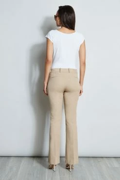 Elie Tahari Stretch Twill Fit & Flare Pant -Elie Tahari Sales 2023 R E556X503 WHITE E70M0103 RATTAN E70M0203 RATTAN 3back 1313