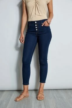 Tahari Skinny Button Denim Jeans -Elie Tahari Sales 2023 TC1914381 NIGHTSKYWASH 4STYLING 1192