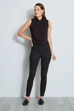 Elie Tahari Vegan Suede Legging -Elie Tahari Sales 2023 VEGANSUEDELEGGING E8013212 BLACK 1HERO 1687